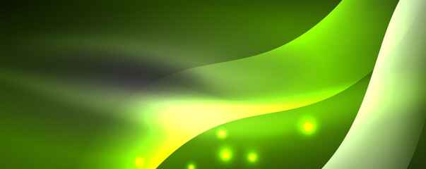 Obraz premium Shiny glowing neon wave, light lines abstract background. Magic energy and motion concept. Vector wallpaper template