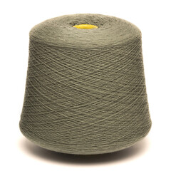 Colored yarn threads gray isolated