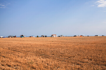 Fototapeta premium Camping by the sea. Summer vacation with a car. Family vacation, tourism