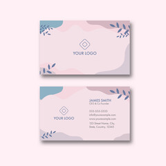 Abstract Business Card Template Design With Double-Side Presentation.