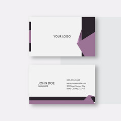 Modern Business Card Template Layout In Front And Back View.