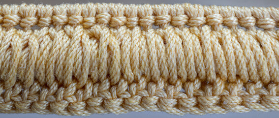 Crochet borders Around Embroidery , macro shot, banner