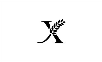 wheat logo letter X vector illustration