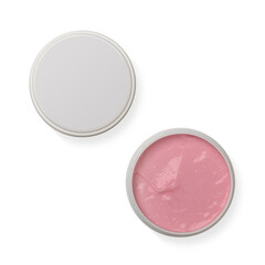 Cosmetic cream in the open jar pink