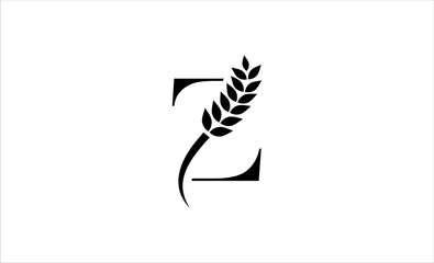 wheat logo letter Z vector illustration