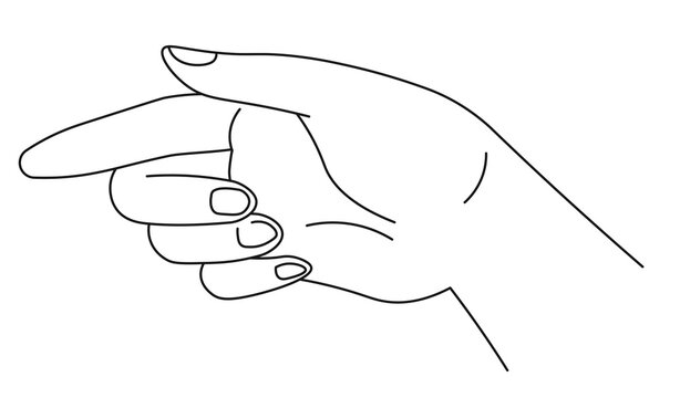 Hand pointing with index finger, indicating sign