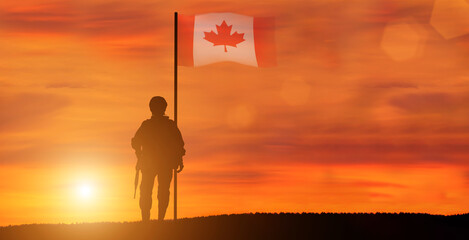 Greeting card for Poppy Day , Remembrance Day . Canada celebration. Concept - patriotism, honor .