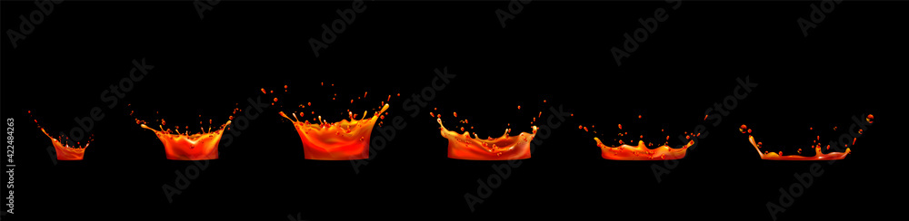 Poster lava, juice splash sequence animation sprite sheet