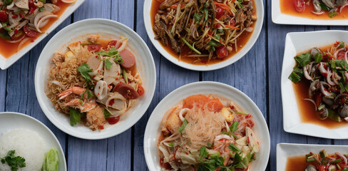 Thai Spicy Mixed Salads and Northeastern Thai Food