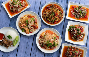 Thai Spicy Mixed Salads and Northeastern Thai Food