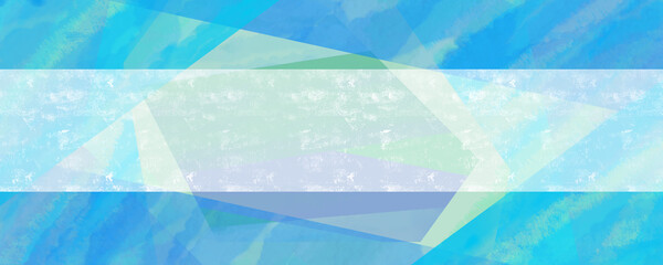 青とミントカラーの背景画像素材 - Blue wall with distressed texture and summer colors, elegant painted design. Vintage grunge. Backdrop illustration. © YUKO