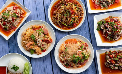 Thai Spicy Mixed Salads and Northeastern Thai Food