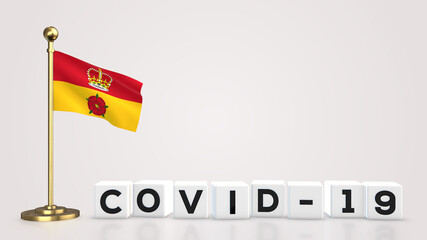 Hampshire Covid-19 3D illustration.