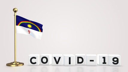 Pernambuco Covid-19 3D illustration.