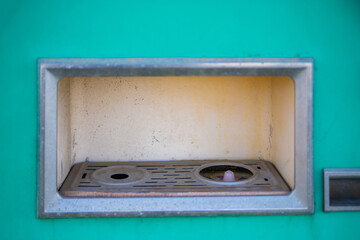 Fragment of automatic with soda of the times of the USSR. Water aerated