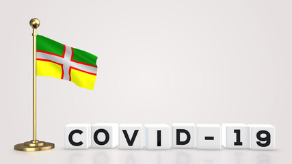 Drapeau Du Saguenay-Lac-Saint-Jean Covid-19 3D illustration.