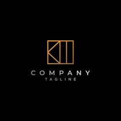 Logos with the initials KM modern and elegant are suitable for logos of architectural companies, etc. - obrazy, fototapety, plakaty