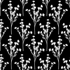 Floral pattern of cornflowers, daisies. Seamless vector pattern.