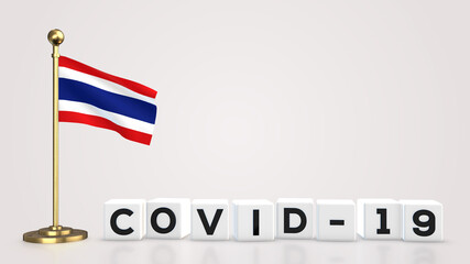 Thailand Covid-19 3D illustration.