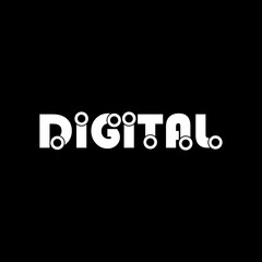 Digital services icon isolated on dark background