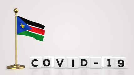 South Sudan Covid-19 3D illustration.