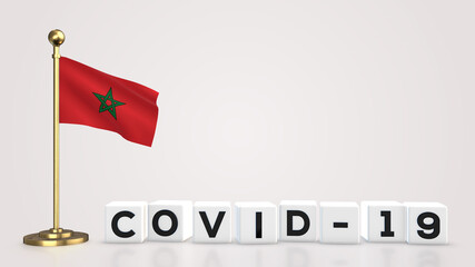 Morocco Covid-19 3D illustration.