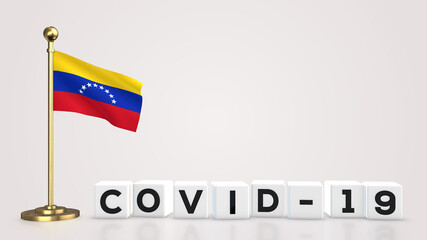 Venezuela Covid-19 3D illustration.