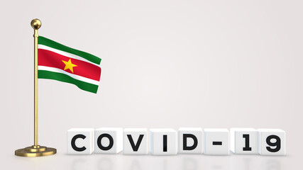 Suriname Covid-19 3D illustration.