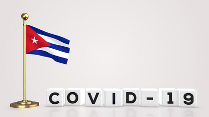 Cuba Covid-19 3D illustration.