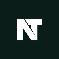 Letter NT simple logo design vector