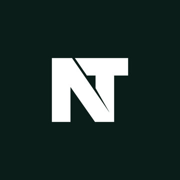Letter NT simple logo design vector