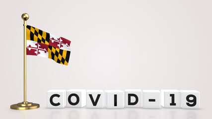 Maryland Covid-19 3D illustration.