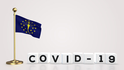 Indiana Covid-19 3D illustration.