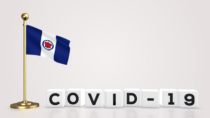 Toledo Ohio Covid-19 3D illustration.