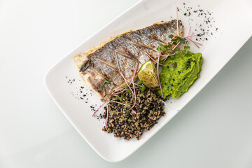 sea ​​bream grill on a plate
