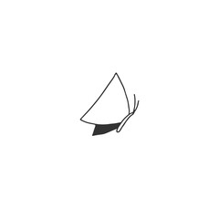 Vector hand drawn insect icon, a butterfly. Simple doodle illustration.