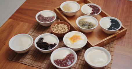 Cantonese style dessert on tofu puddling