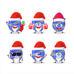 Santa Claus emoticons with blue easter egg cartoon character