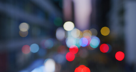Blur view of city night street