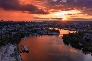 Sunset over Dnipro