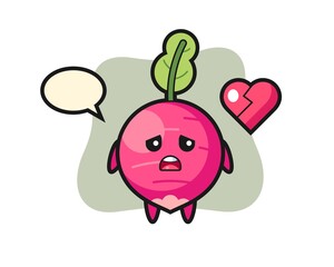 radish cartoon illustration is broken heart
