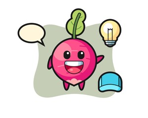 radish character cartoon getting the idea