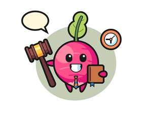 Mascot cartoon of radish with ice cream truck