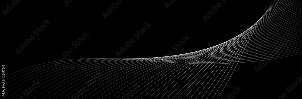 Wall mural Modern black background with lines - Wall murals