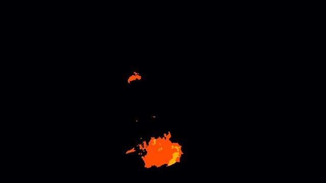 Toon風の真上から空気砲をうけても中々消えない炎 タイプC 60fps 合成用アルファ付き
