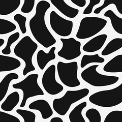 Black Stain Pattern. Vector Formless Stains.