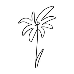 Abstract flower is drawn with one line. Vector illustration for the design of invitations, business cards, cosmetics