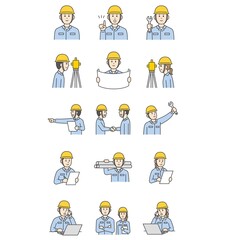 現場作業員　男女