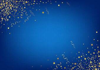 Golden Spiral Fun Vector Blue Background.