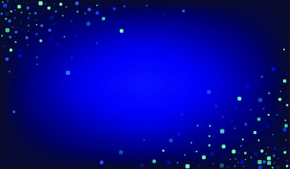 Turquoise Rhombus Top Blue Vector Background. Flying Cell Texture. Abstract Confetti Design. Blue Effect Card.